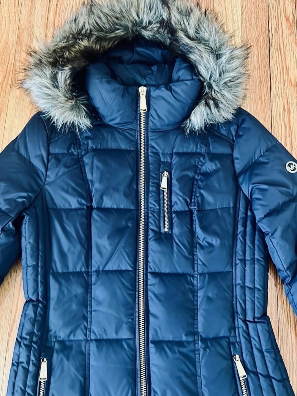 Michael Kors navy long puffer jacket women’s size XS